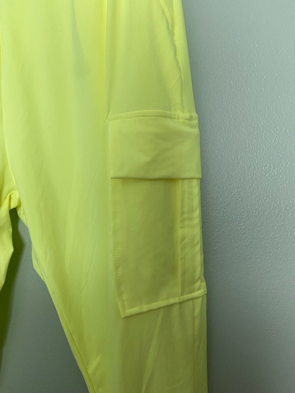 Women’s Neon Yellow Cargo Jogger Pants - Picture 4 of 8